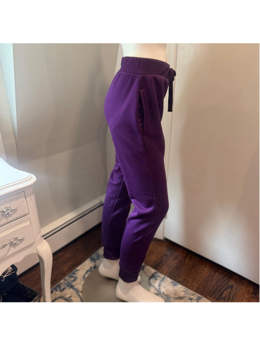 Unbranded Purple Fleece-Lined Jogger Sweatpants w/ Side Pockets | Juniors M
